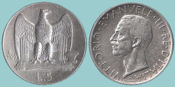 Regno Italia 5 Lire 1929