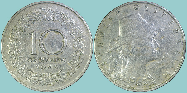 Austria 10 Groschen 1925