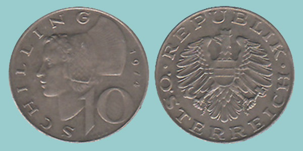 Austria 10 Schilling 1974