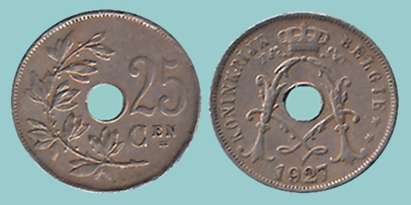 Belgio 25 Centimes 1927