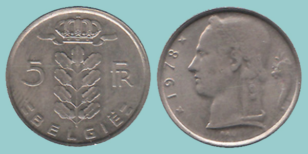 Belgio 5 Francs 1978