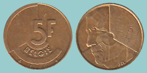 Belgio 5 Francs 1986
