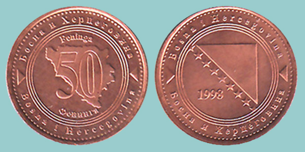Bosnia Herzegovina 50 Feninga 1998