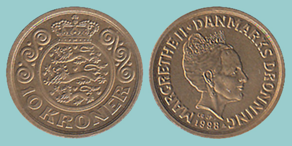 Danimarca 10 Kroner 1998