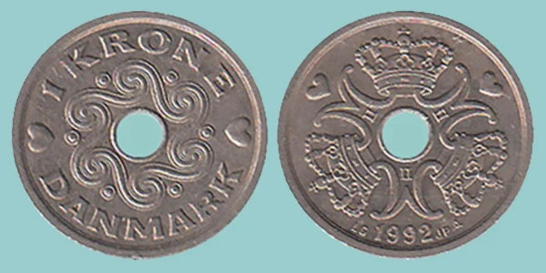 Danimarca 1 Krone 1992