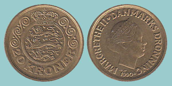Danimarca 20 Kroner 1990