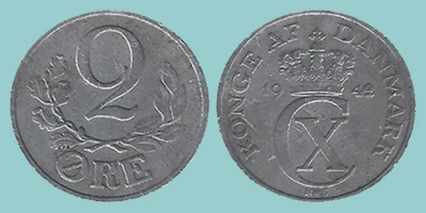 Danimarca 2 Øre 1942