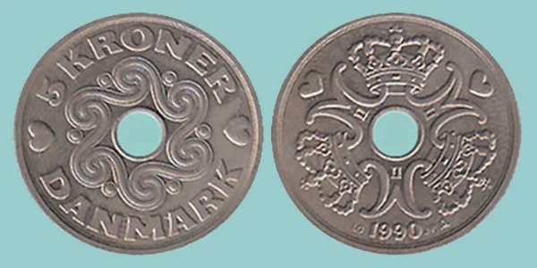 Danimarca 5 Kroner 1990