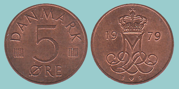 Danimarca 5 Øre 1979