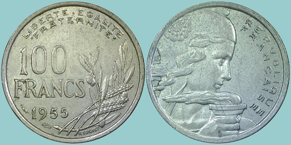 Francia 100 Francs 1955