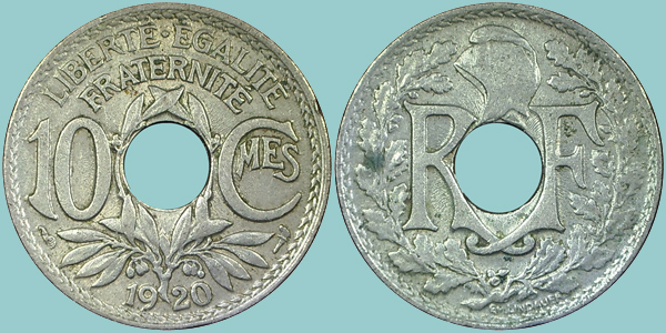 Francia 10 Centimes 1920