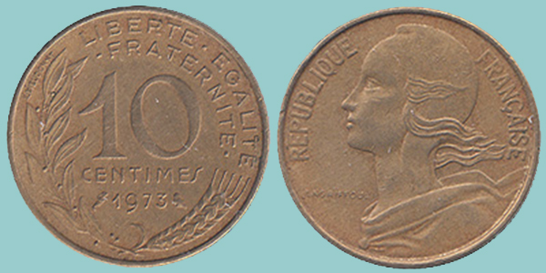 Francia 10 Centimes 1973