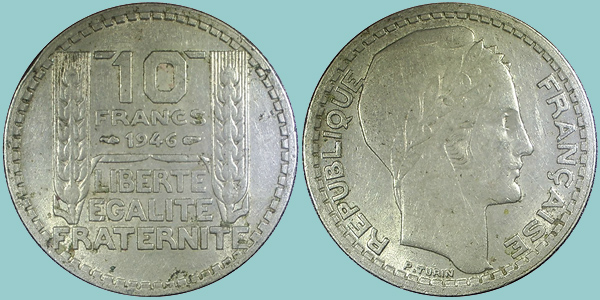 Francia 10 Francs 1946