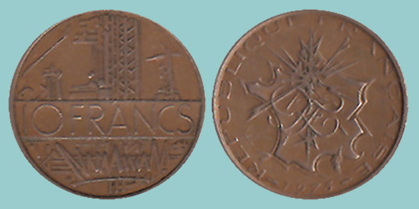 Francia 10 Francs 1975