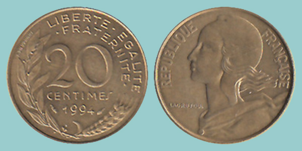 Francia 20 Centimes 1994