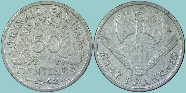 Francia 50 Centimes 1942