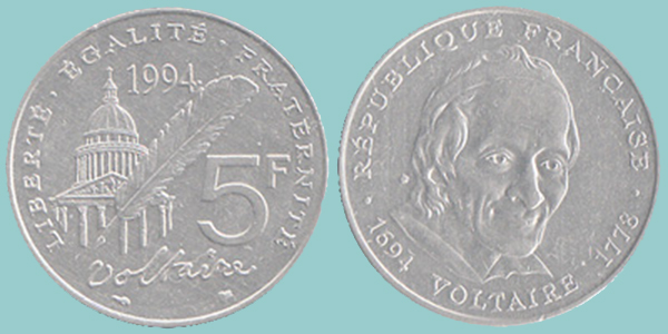 Francia 5 Francs 1994