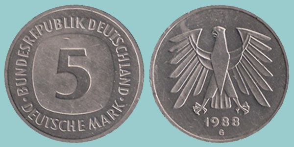 Germania Fed 5 Mark 1988