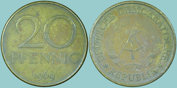 Germania Dem 20 Pfennig 1969