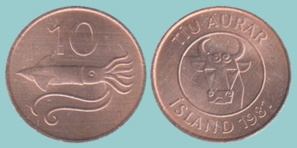 Islanda 10 Aurar 1981