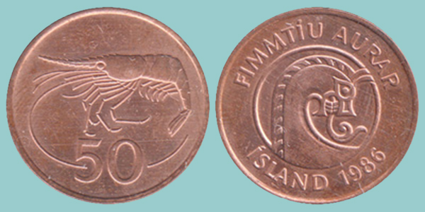 Islanda 50 Aurar 1986