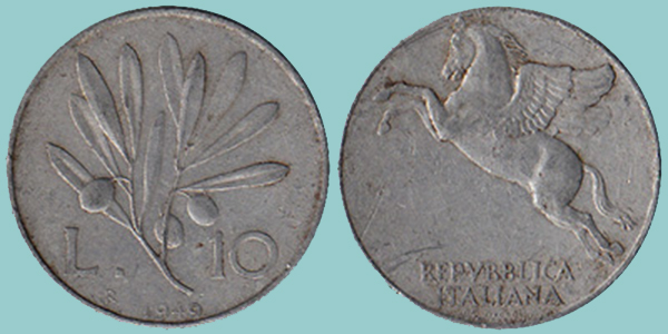 Repubblica Italiana 10 Lire 1949