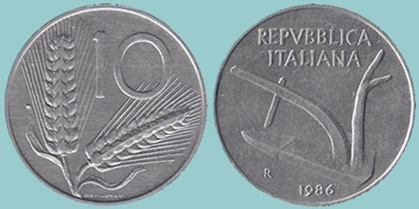 Repubblica Italiana 10 Lire 1986