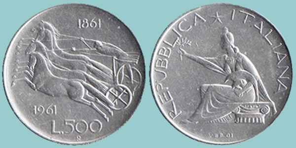 Repubblica Italiana 500 Lire 1961