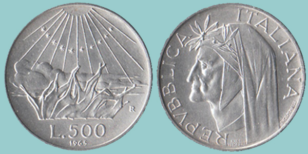 Repubblica Italiana 500 Lire 1965