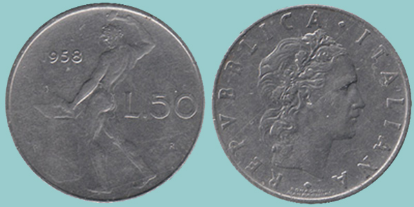 Repubblica Italiana 50 Lire 1958