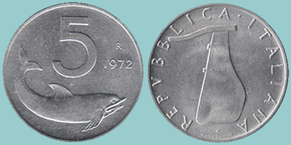 Repubblica Italiana 5 Lire 1972
