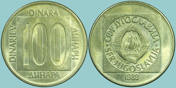 Iugoslavia 100 Dinara 1989