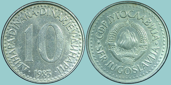Iugoslavia 10 Dinara 1983