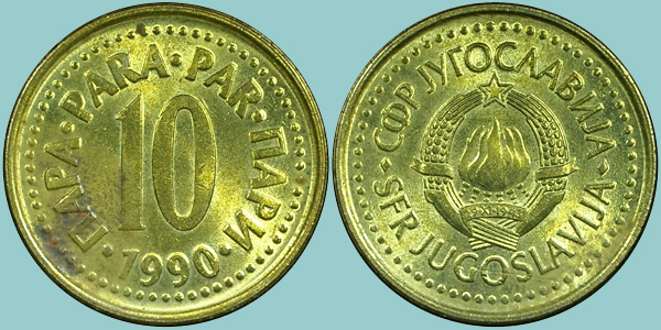 Iugoslavia 10 Para 1990