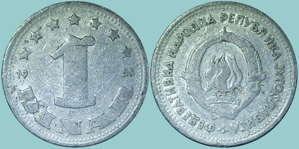 Iugoslavia 1 Dinar 1953