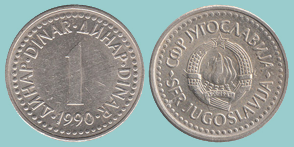Iugoslavia - 1 Dinaro 1990
