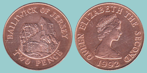 Jersey 2 Pence 1992