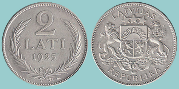 Lettonia 2 Lati 1925