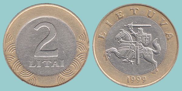 Lituania 2 Litai 1999