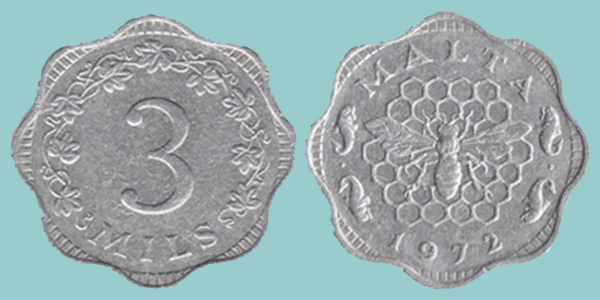 Malta 3 Mils 1972
