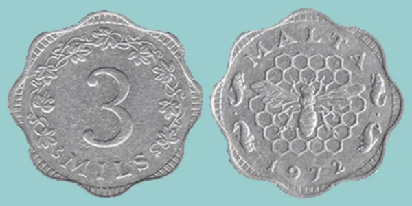 Malta 3 Mils 1972