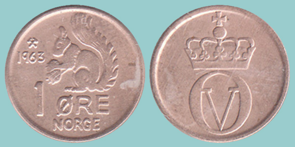 Norvegia 1 Øre 1963