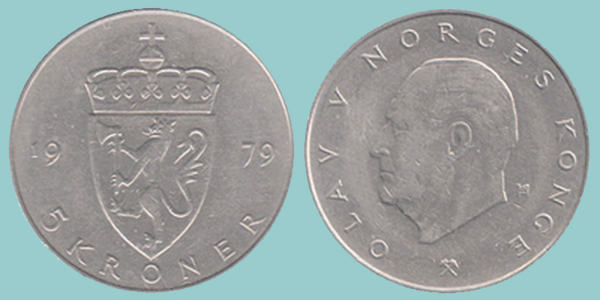 Norvegia 5 Kroner 1979