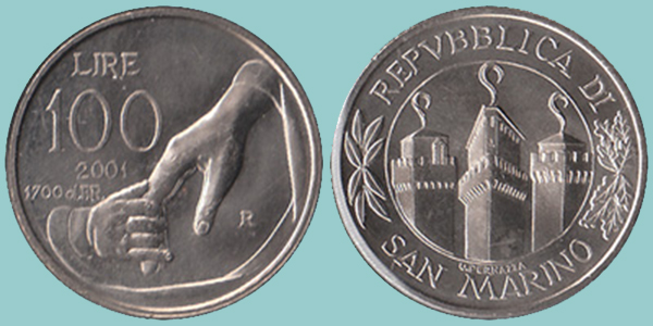 San Marino 100 Lire 2001
