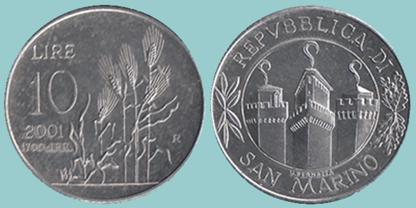 San Marino 10 Lire 2001