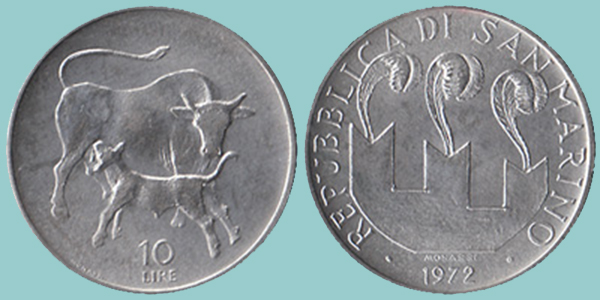 San Marino 10 Lire 1972