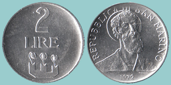 San Marino 2 Lire 1972