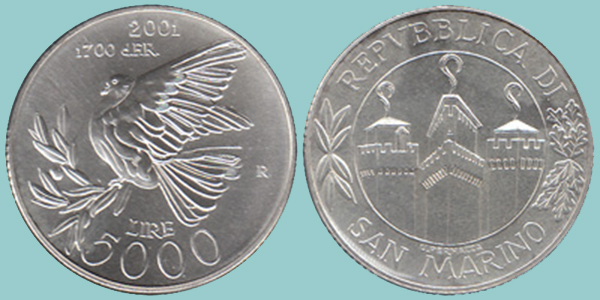 San Marino 5.000 Lire 2001
