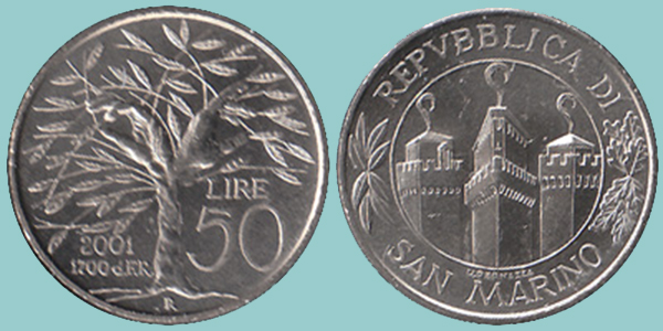San Marino 50 Lire 2001