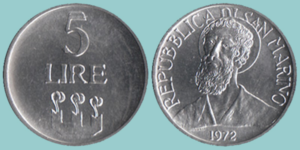 San Marino 5 Lire 1972